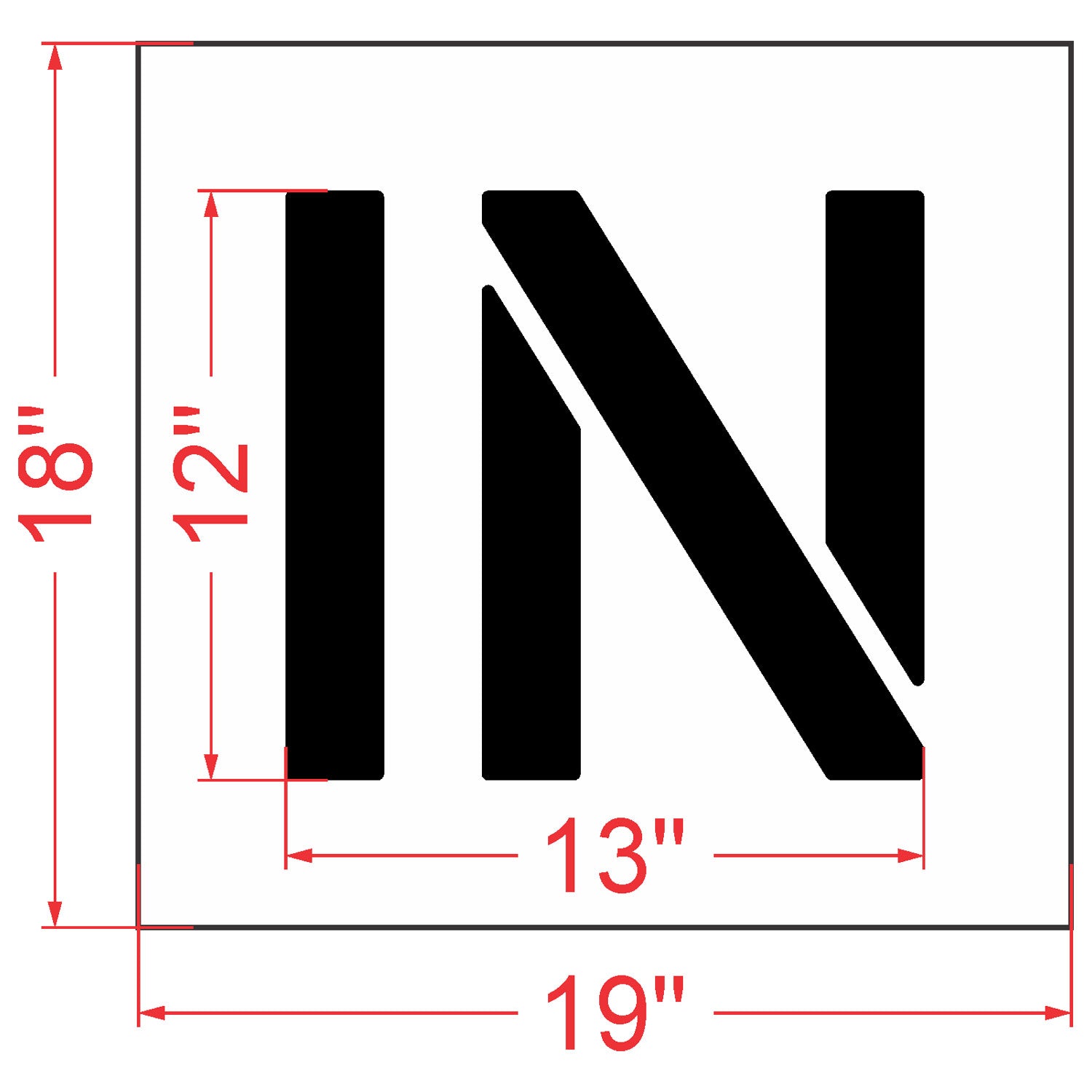 12 inch IN stencil