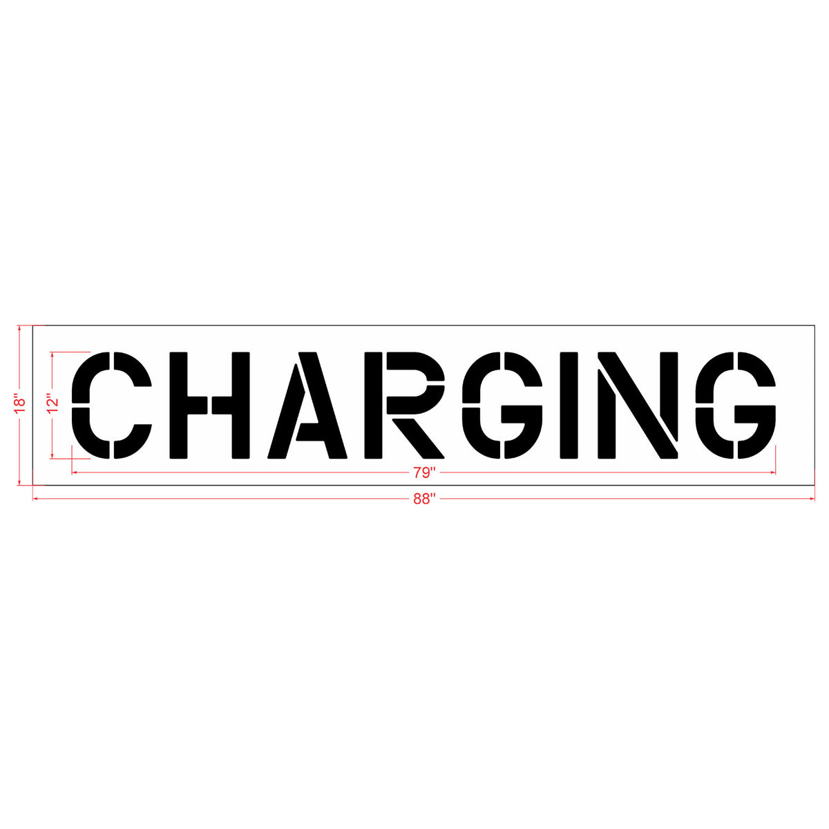 12 inch CHARGING stencil