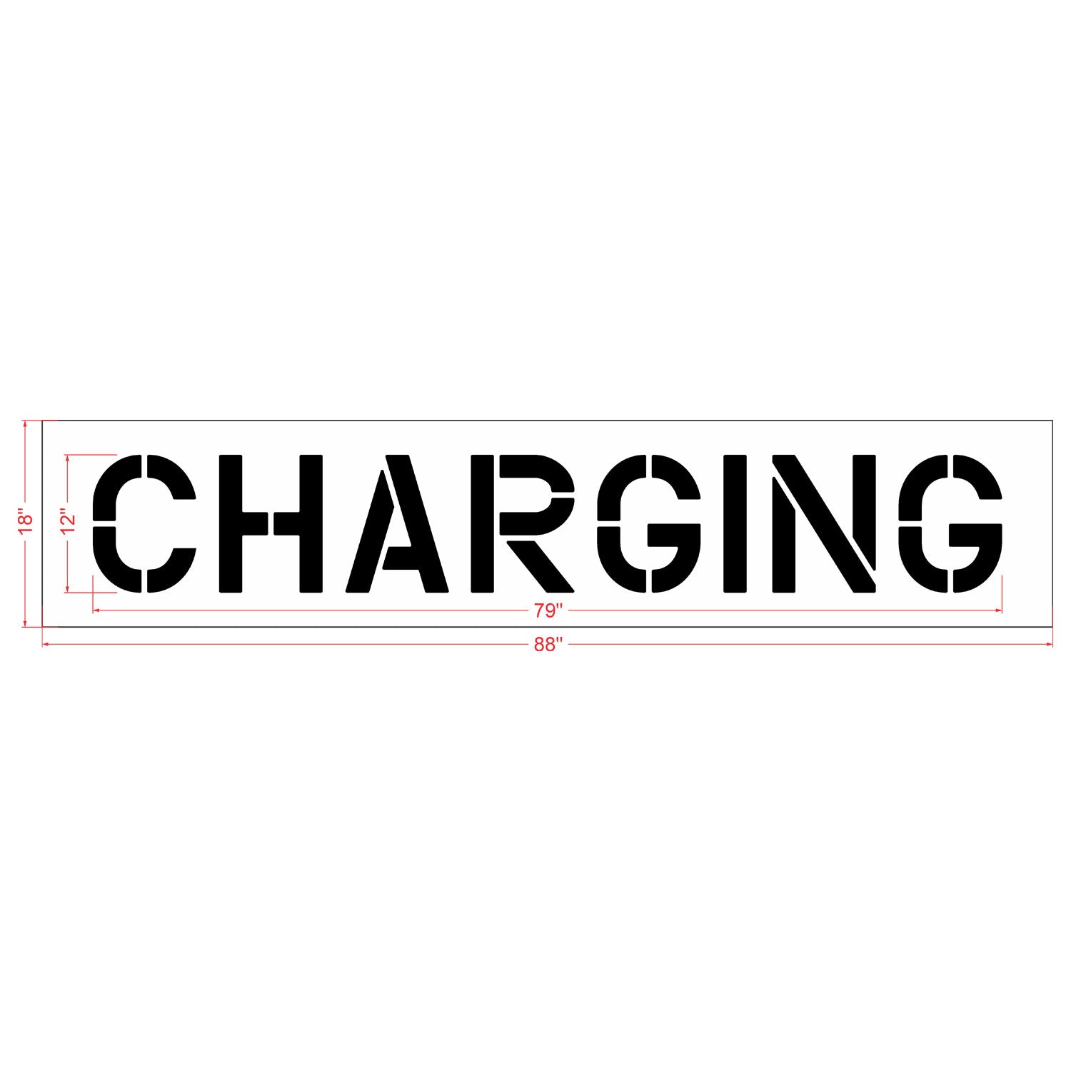 12 inch CHARGING stencil