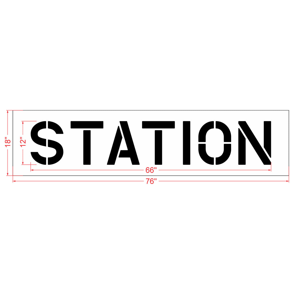 12 inch STATION stencil