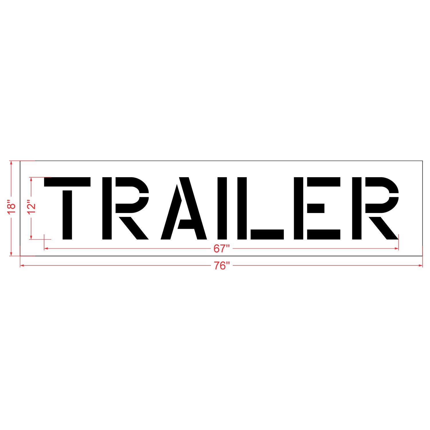 12 inch TRAILER stencil