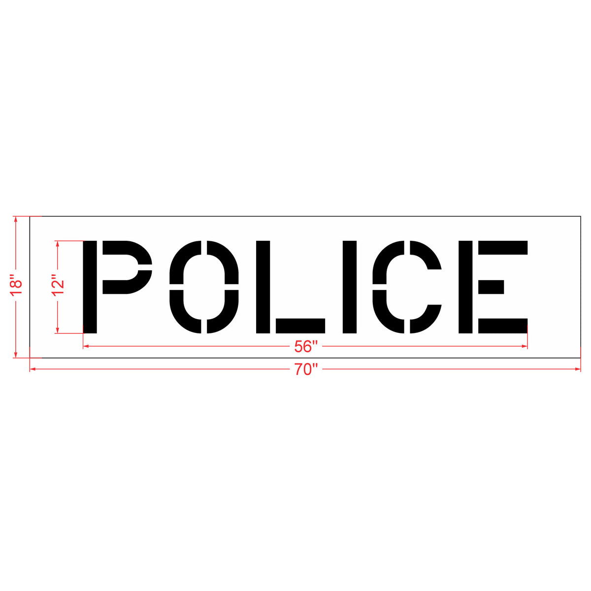 12 inch POLICE stencil