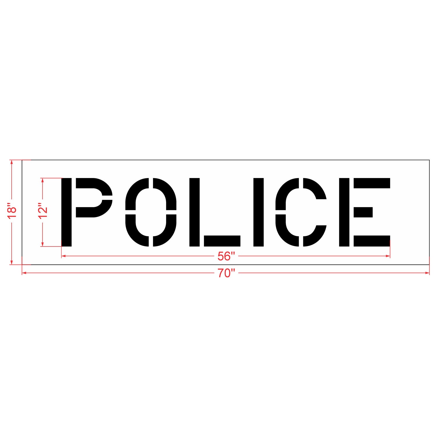12 inch POLICE stencil