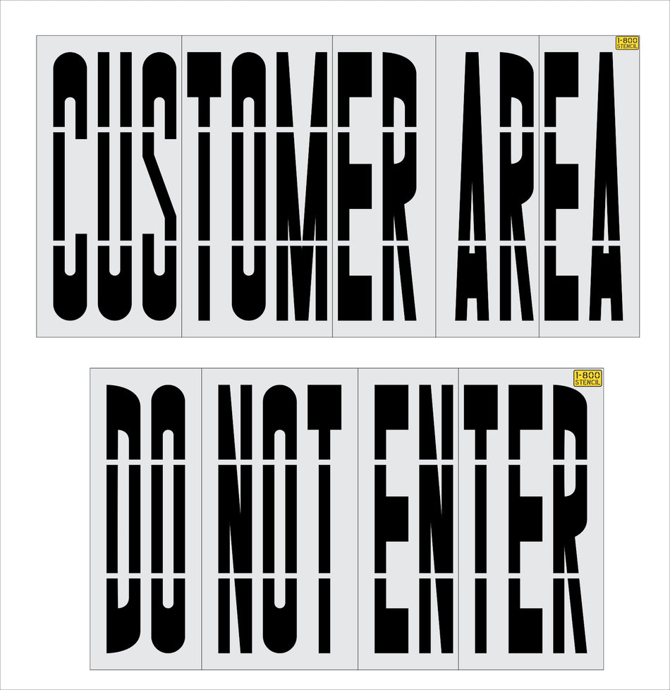 96" CUSTOMER AREA DO NOT ENTER Stencil