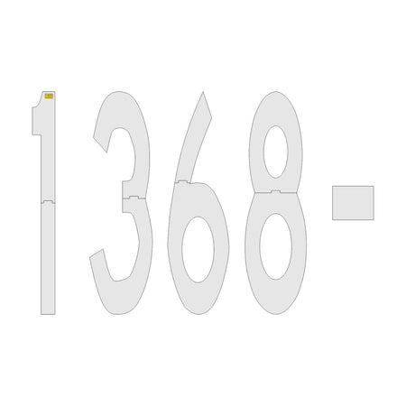 Plastic Stencil numbers '1368-' on a white background
