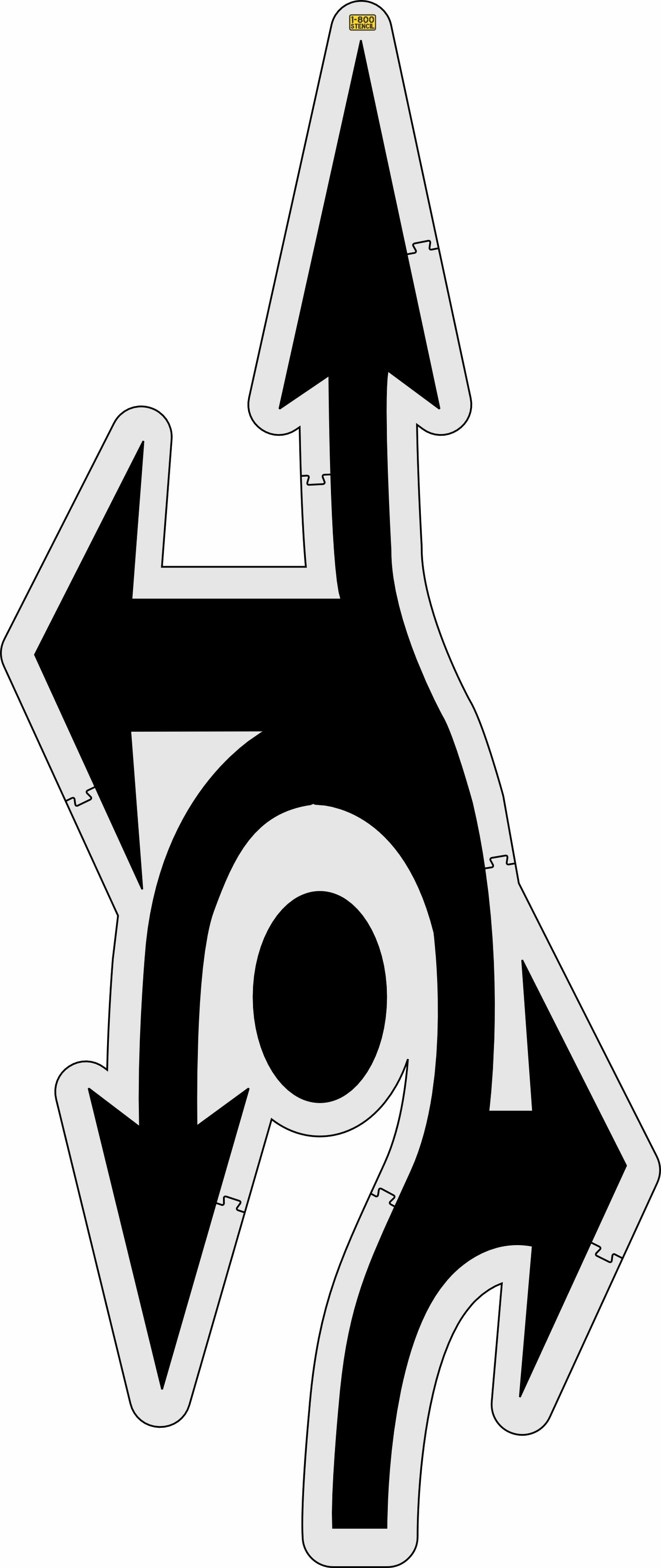221" Louisiana DOT Roundabout Arrows Stencil - High-quality stencil for pavement marking, durable and reusable