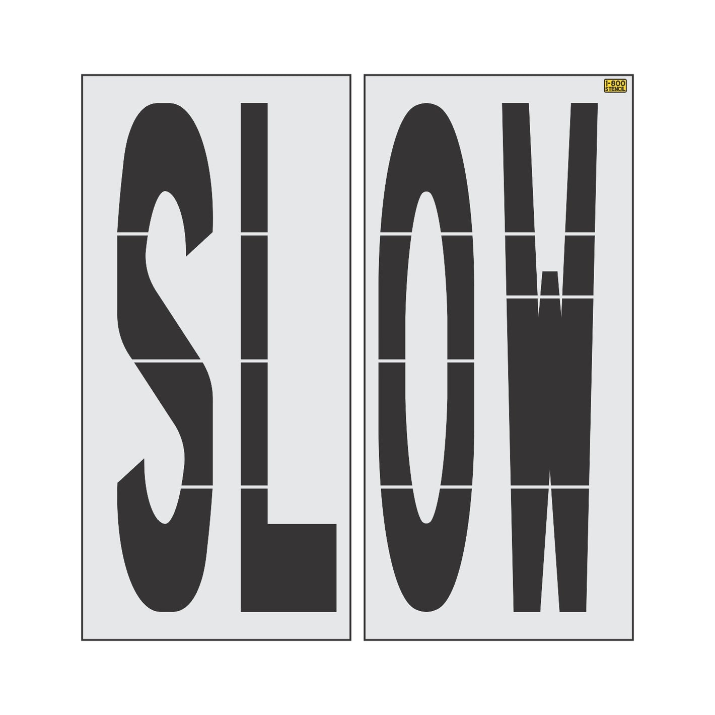 72" Chicago DOT SLOW Stencil - High-quality stencil for pavement marking, durable and reusable