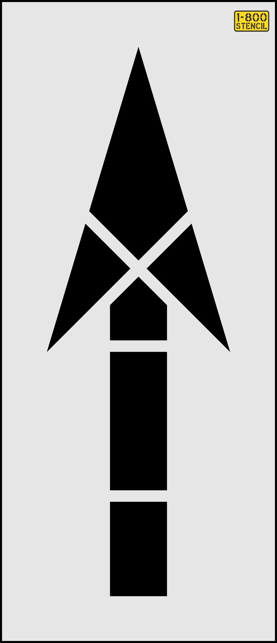 72" Illinois DOT Through Lane Straight Arrow Stencil