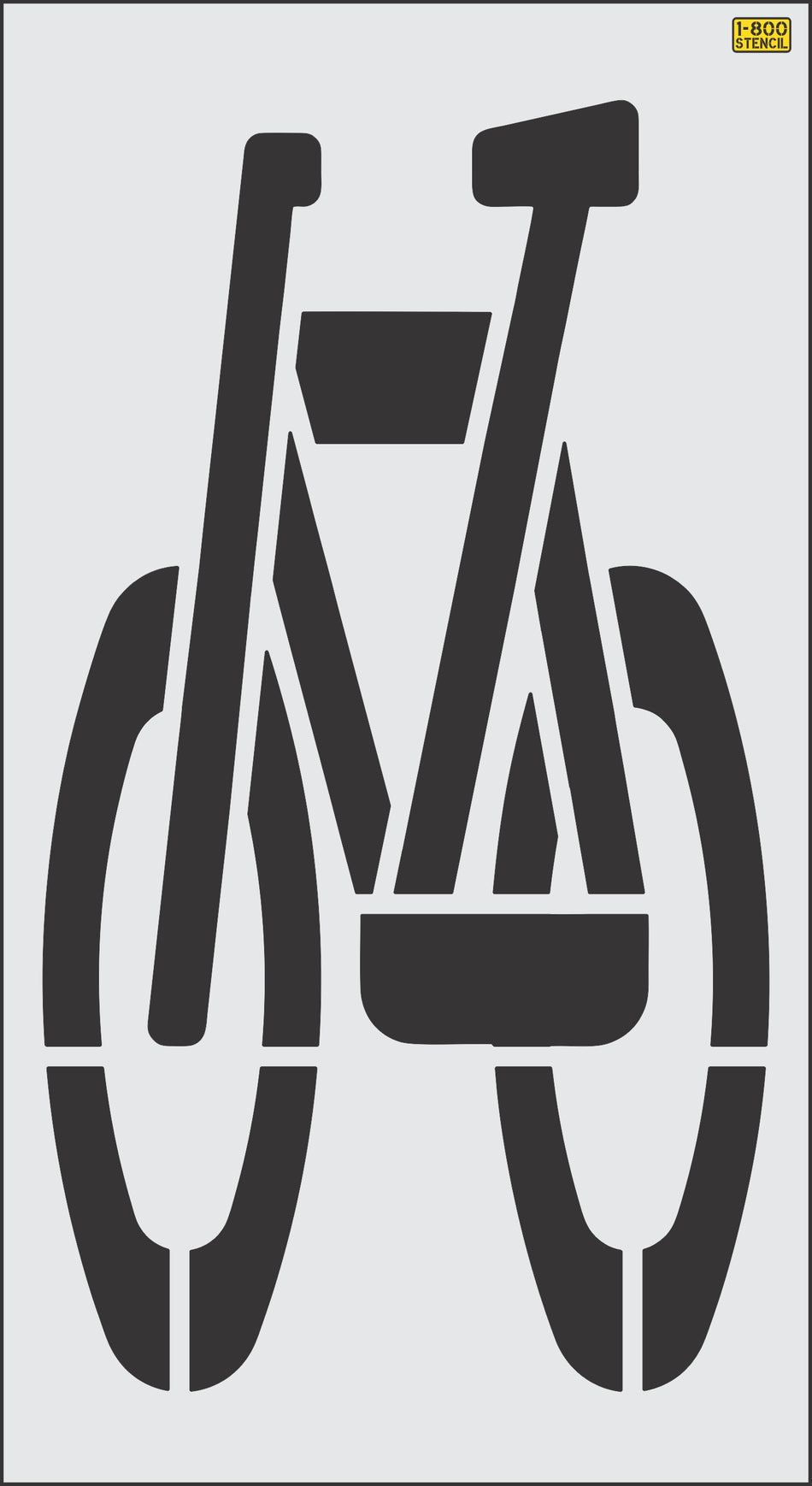 96" Chicago DOT Bike Symbol Stencil