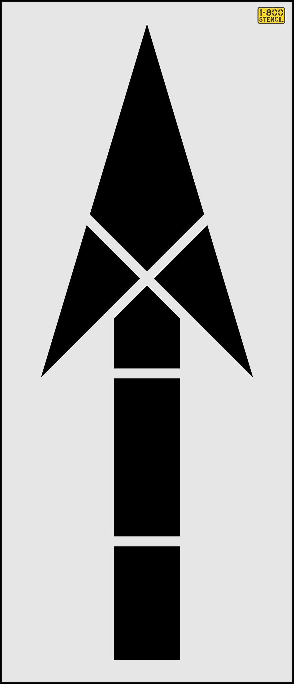 96" Illinois DOT Through Lane Straight Arrow Stencil