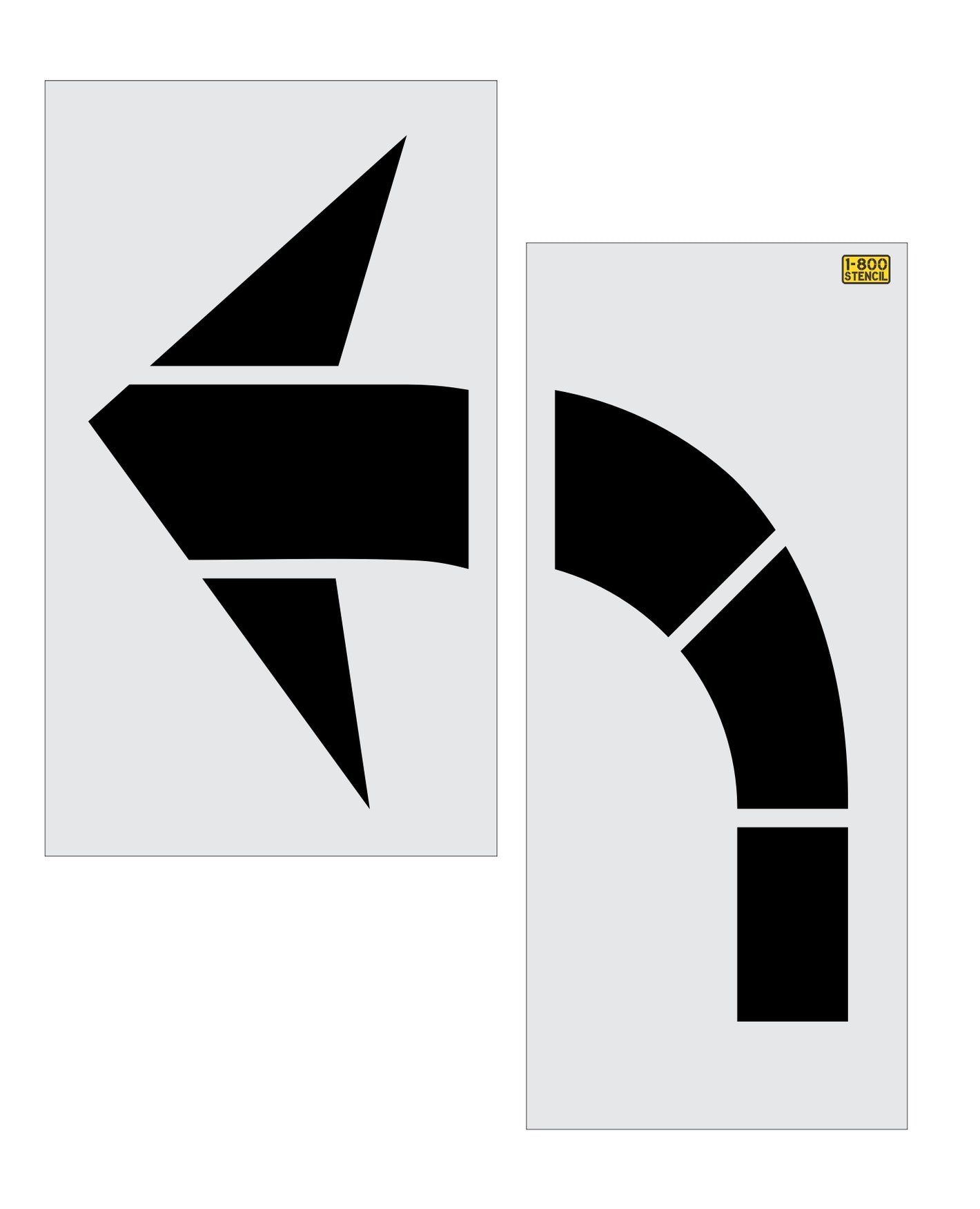 96" Indiana DOT Turn Arrow Stencil - High-quality stencil for pavement marking, durable and reusable