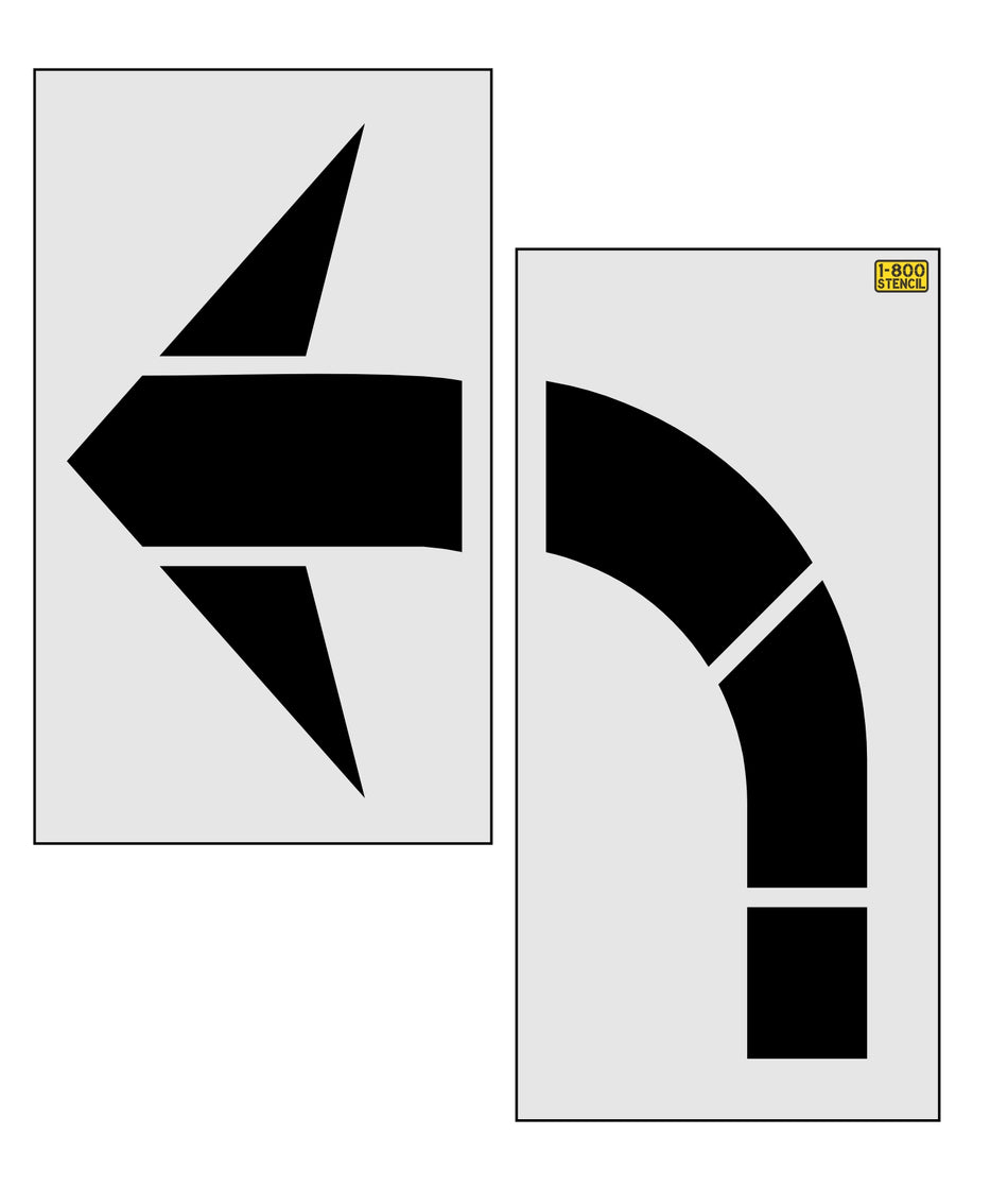 96" Illinois DOT Turn Arrow Stencil