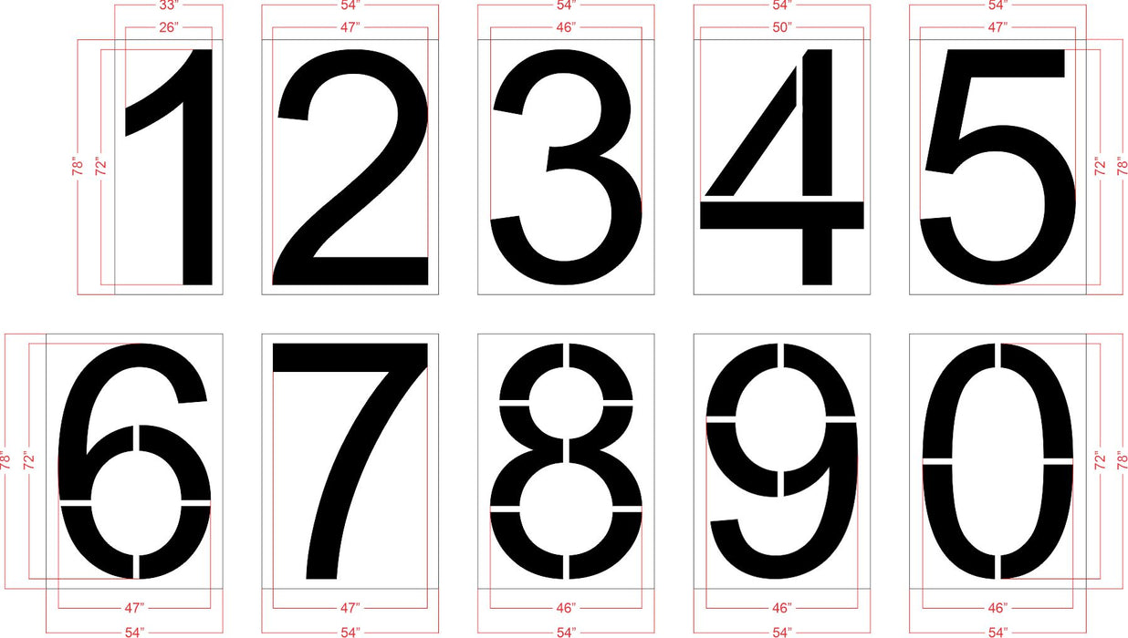 72" Kroger Number Set Stencil