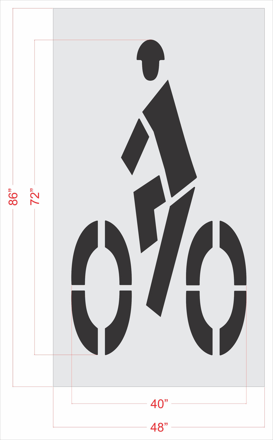 72"x 40" Bike Lane Stencil