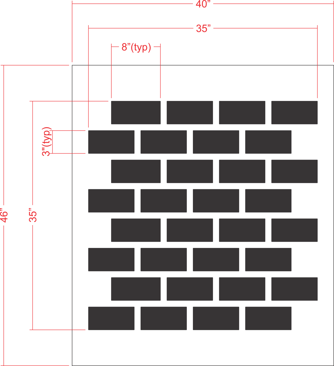 Traditional Brick Pattern Stencil