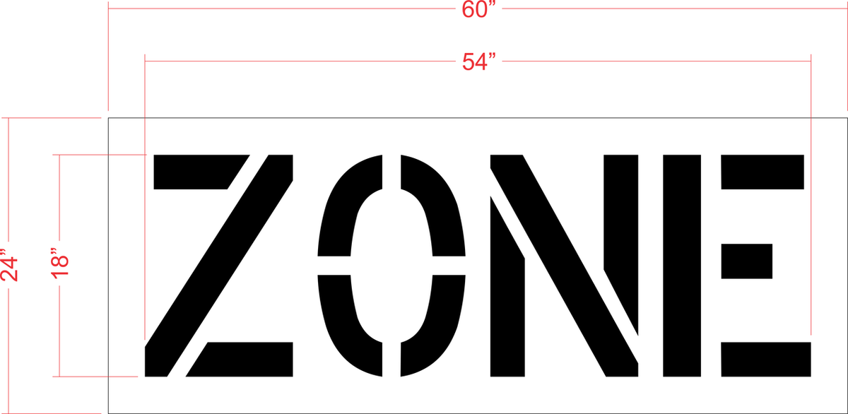 18" ZONE Stencil