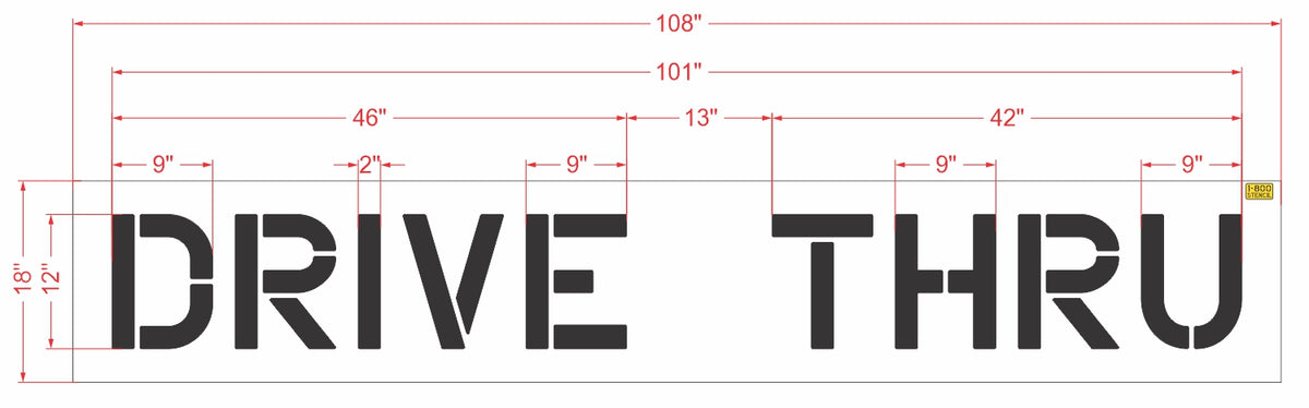 12 inch DRIVE THRU stencil