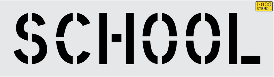 12" SCHOOL Stencil - High-quality stencil for pavement marking, durable and reusable