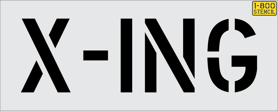 12" X-ING Stencil - High-quality stencil for pavement marking, durable and reusable