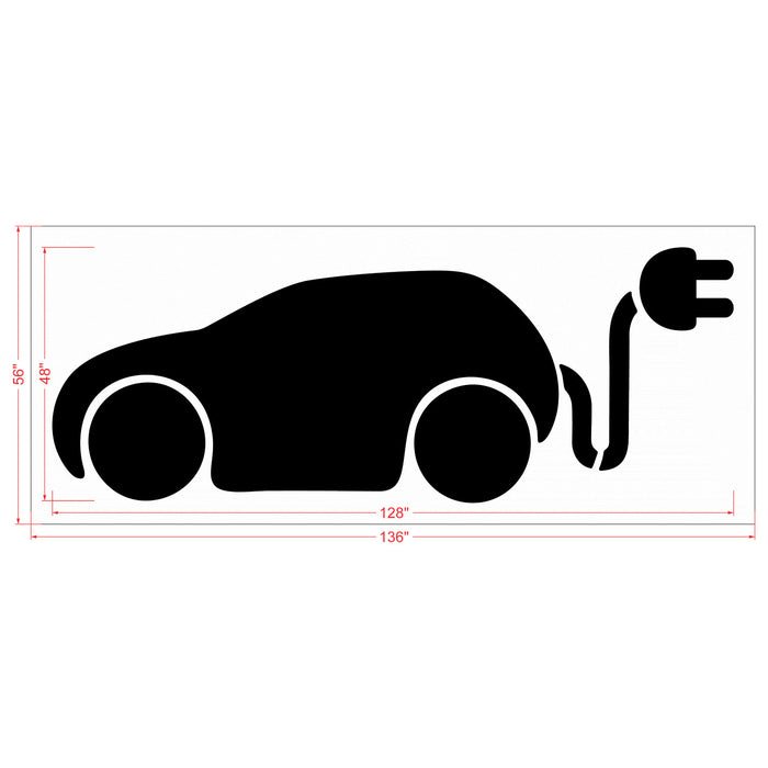 EV Charging Symbol with Tail Plug Stencil - (24"-48")