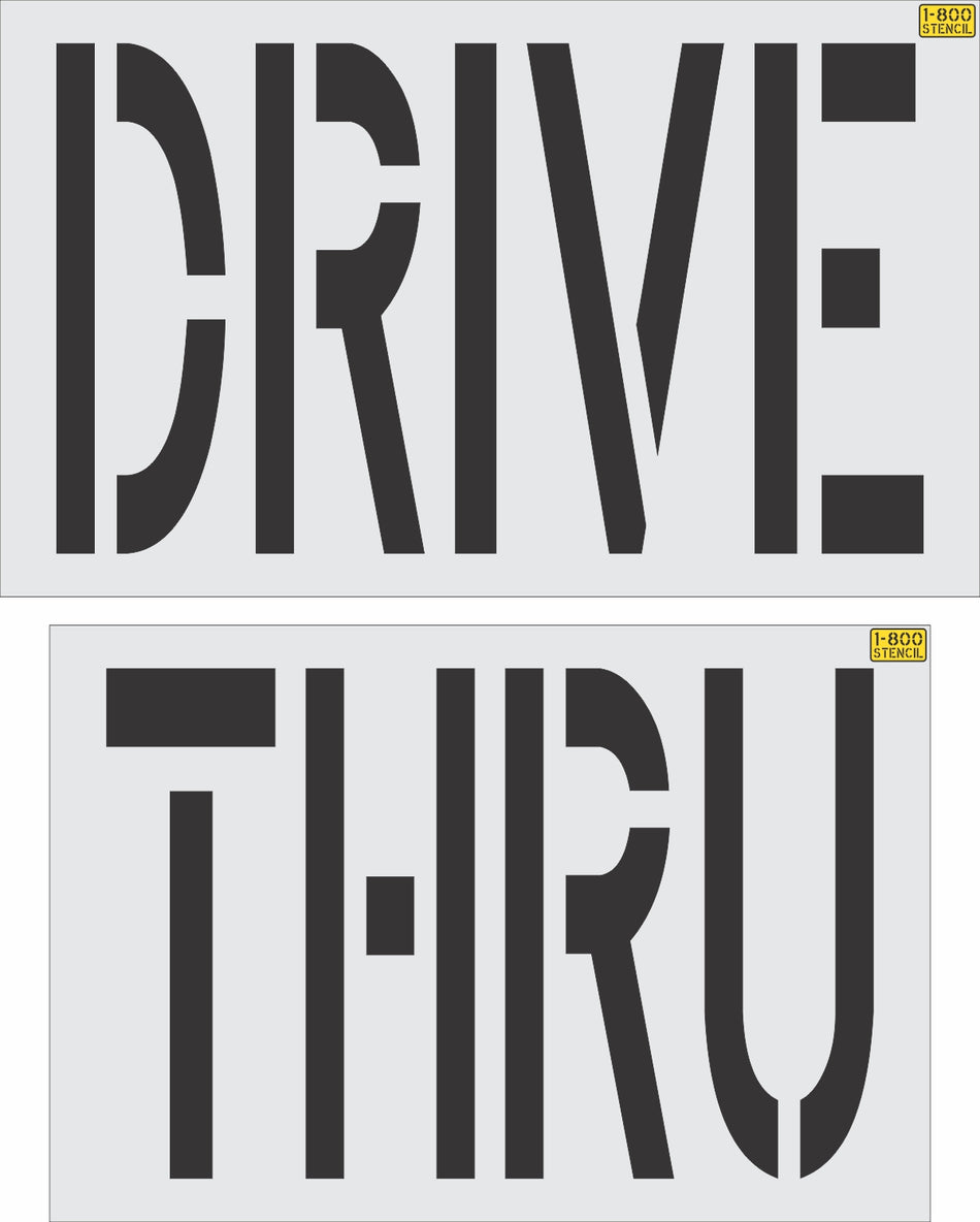 36" DRIVE THRU Stencil - {2pc}