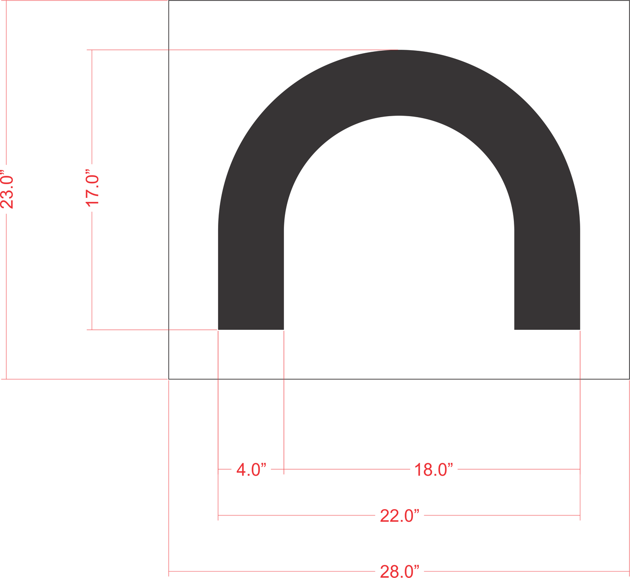 18" Costco Line End Stencil