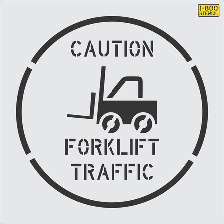 36" CAUTION FORKLIFT TRAFFIC Stencil