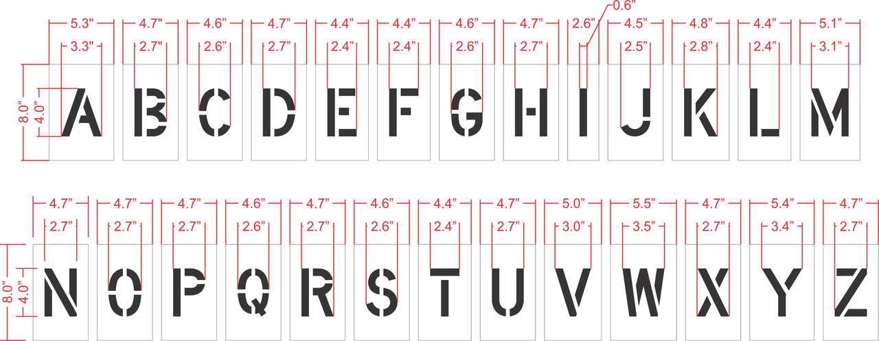 4" Alphabet Kit Stencil