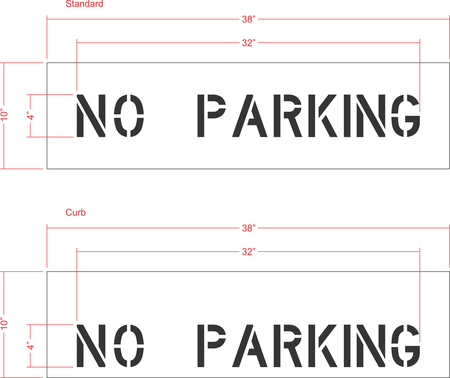 4" NO PARKING Stencil