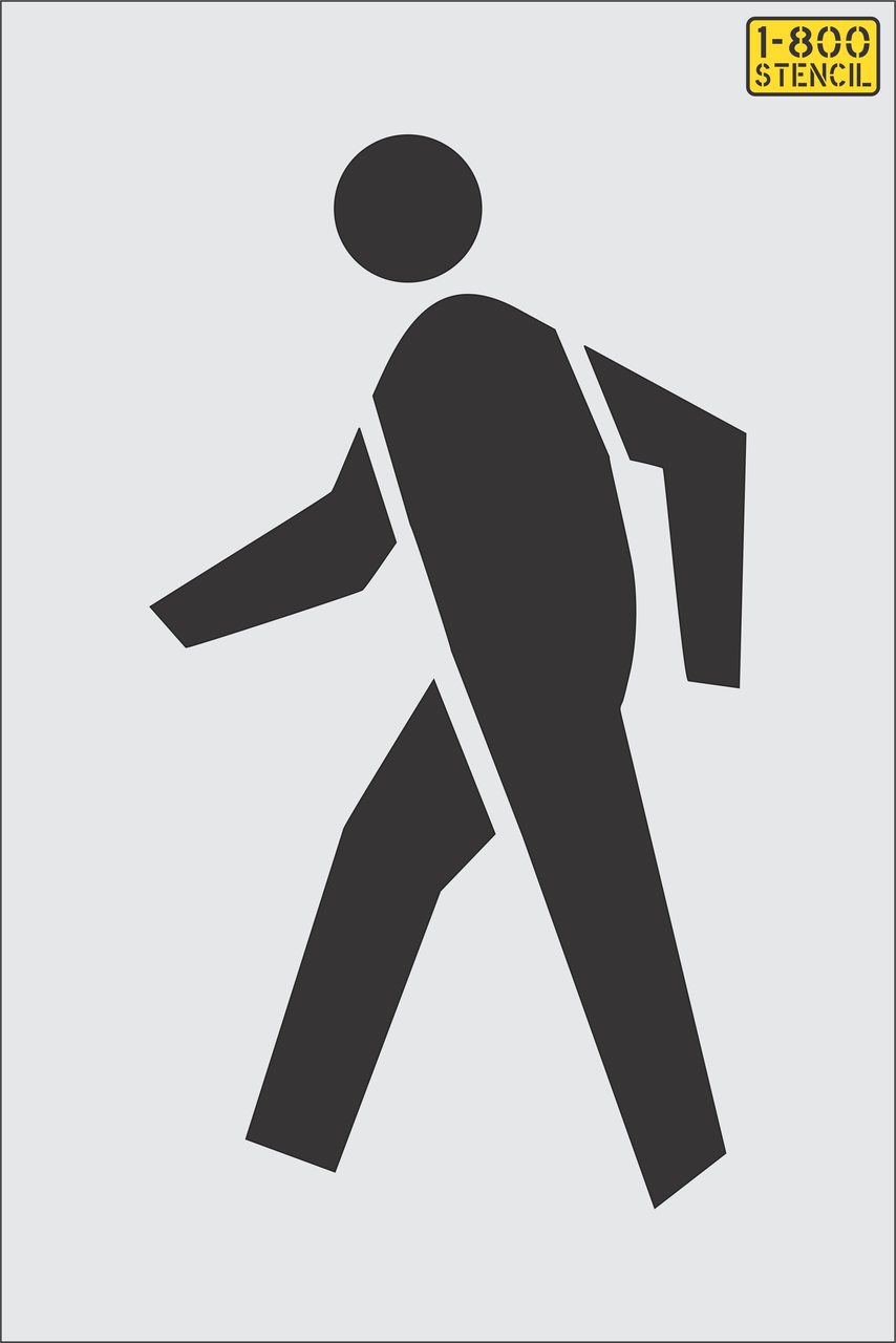 24" Pedestrian Logo Stencil