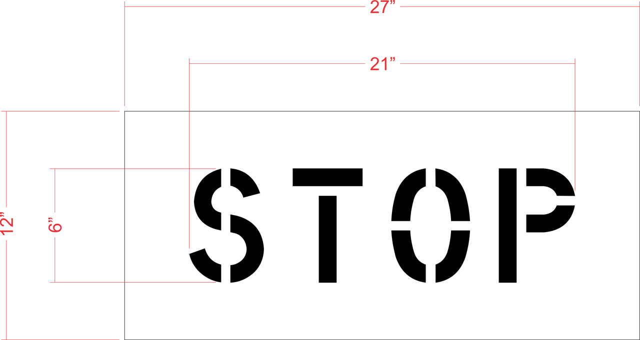 6" STOP Stencil