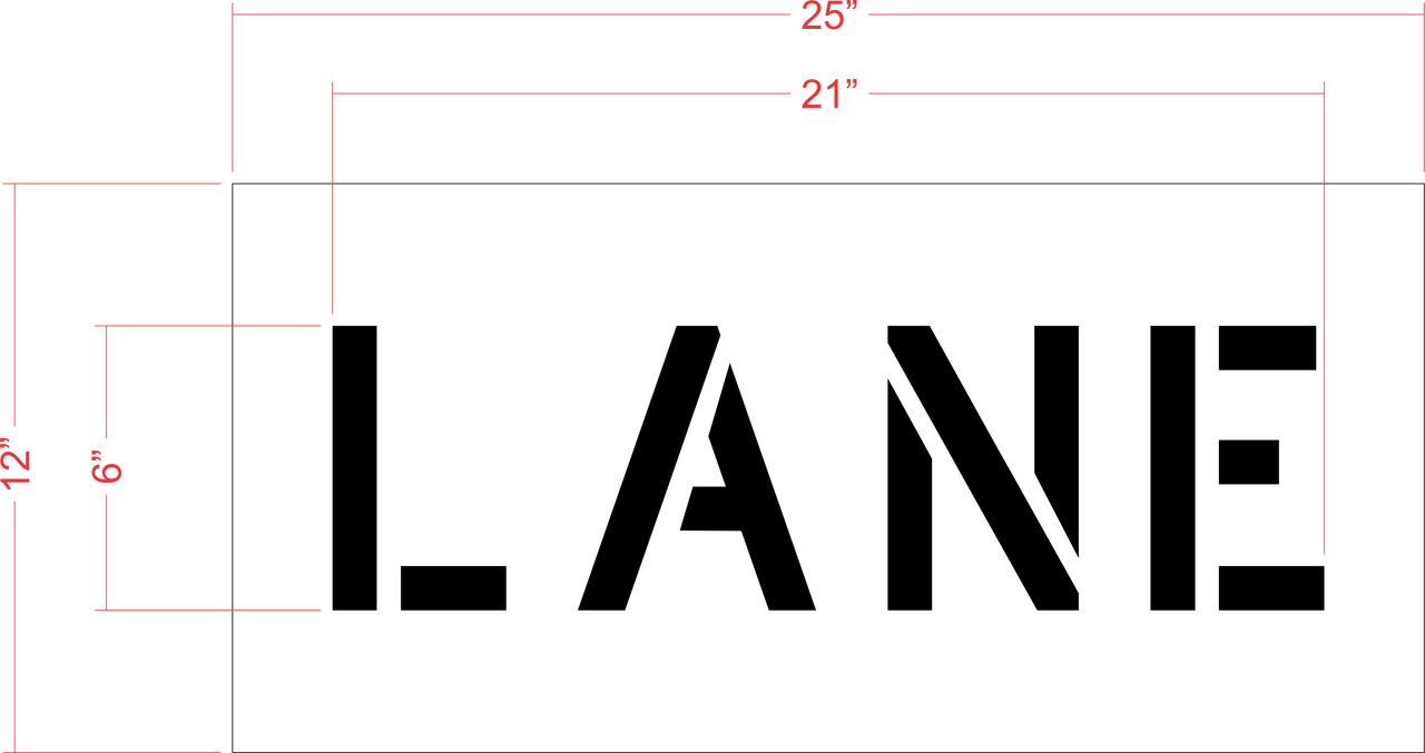 6" LANE Stencil