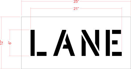 6" LANE Stencil