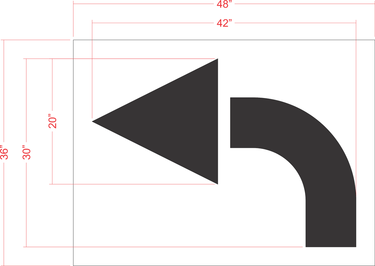 42" TURN ARROW Stencil