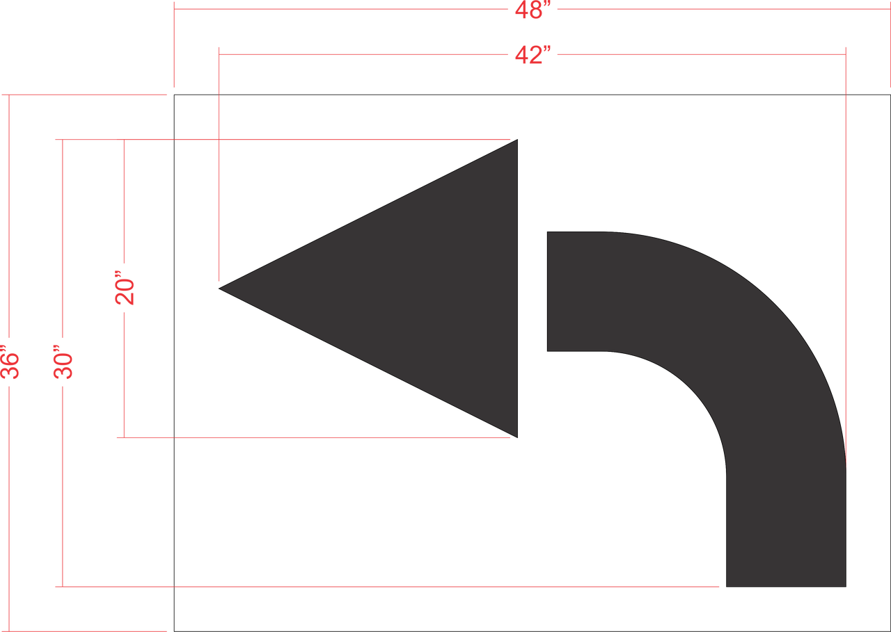 42" TURN ARROW Stencil