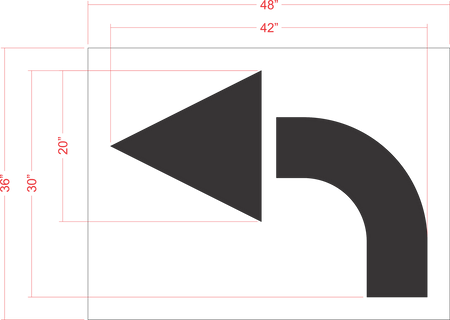 42" TURN ARROW Stencil