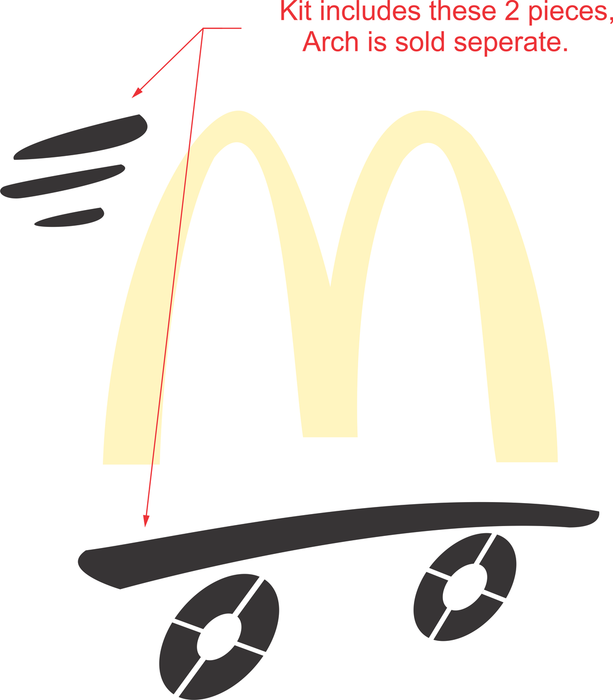 McDonald's 82" Speedy Skateboard stencil