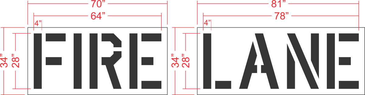 Lowe's 28" FIRE LANE Stencil