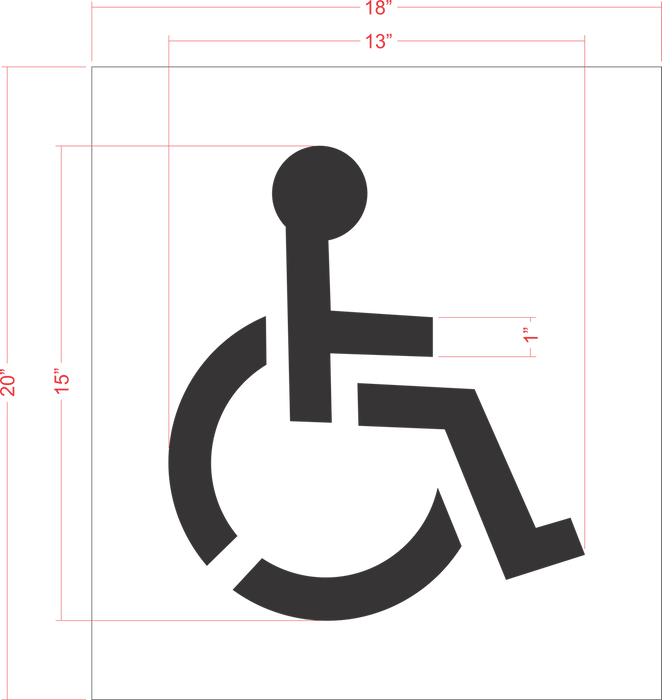 15" Handicap Stencil