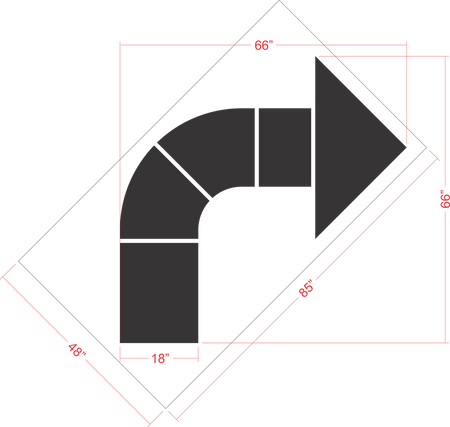 66" Walgreens Turn Arrow Stencil