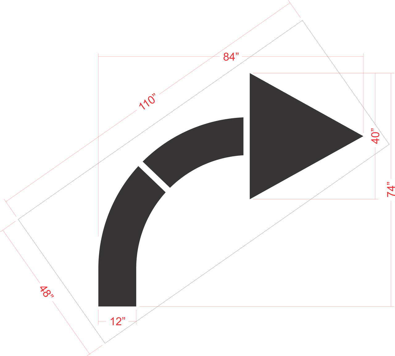 Chick-Fil-A 84" Turn Arrow