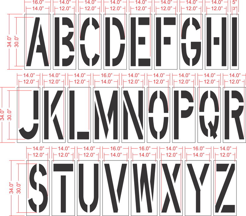 30" Alphabet Kit Stencil