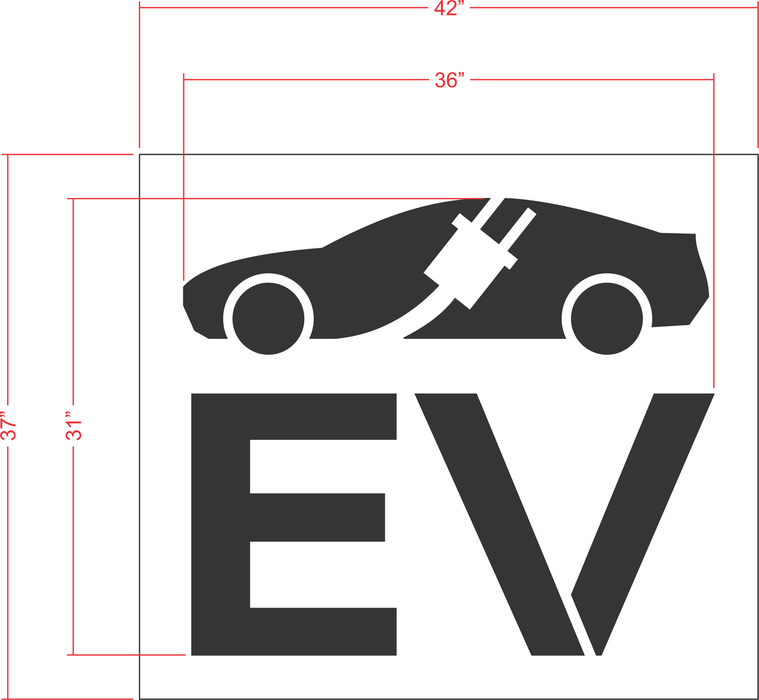 31" Electric Vehicle Logo Stencil