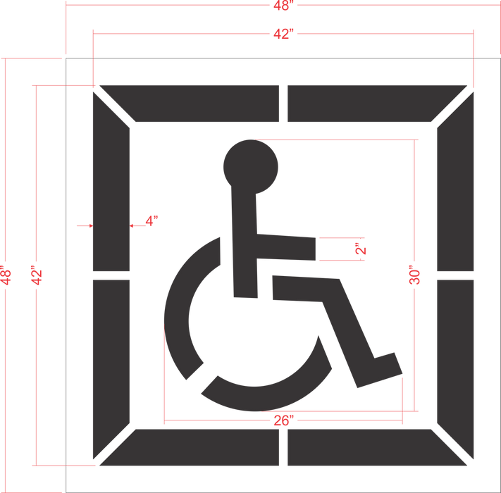 30" DOT Handicap Stencil