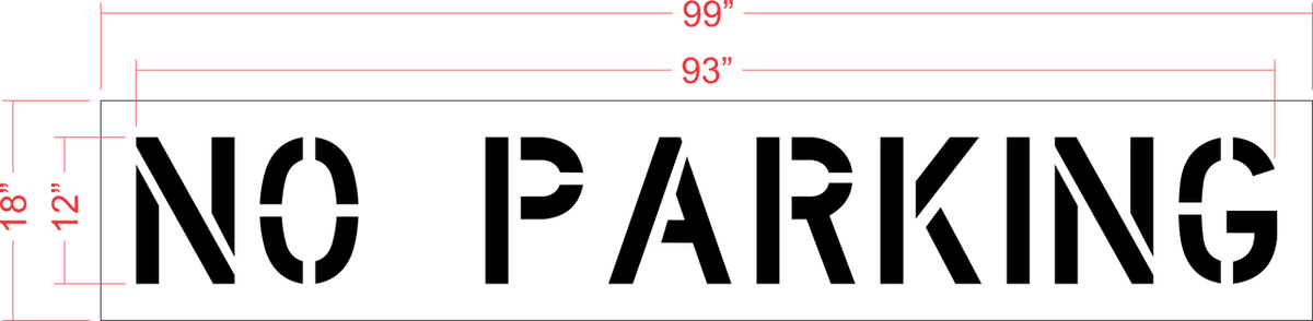 12" NO PARKING Stencil