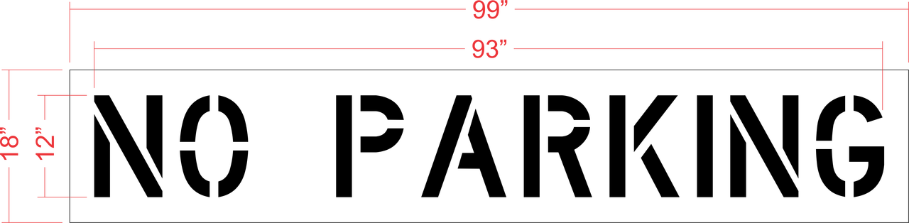 12" NO PARKING Stencil