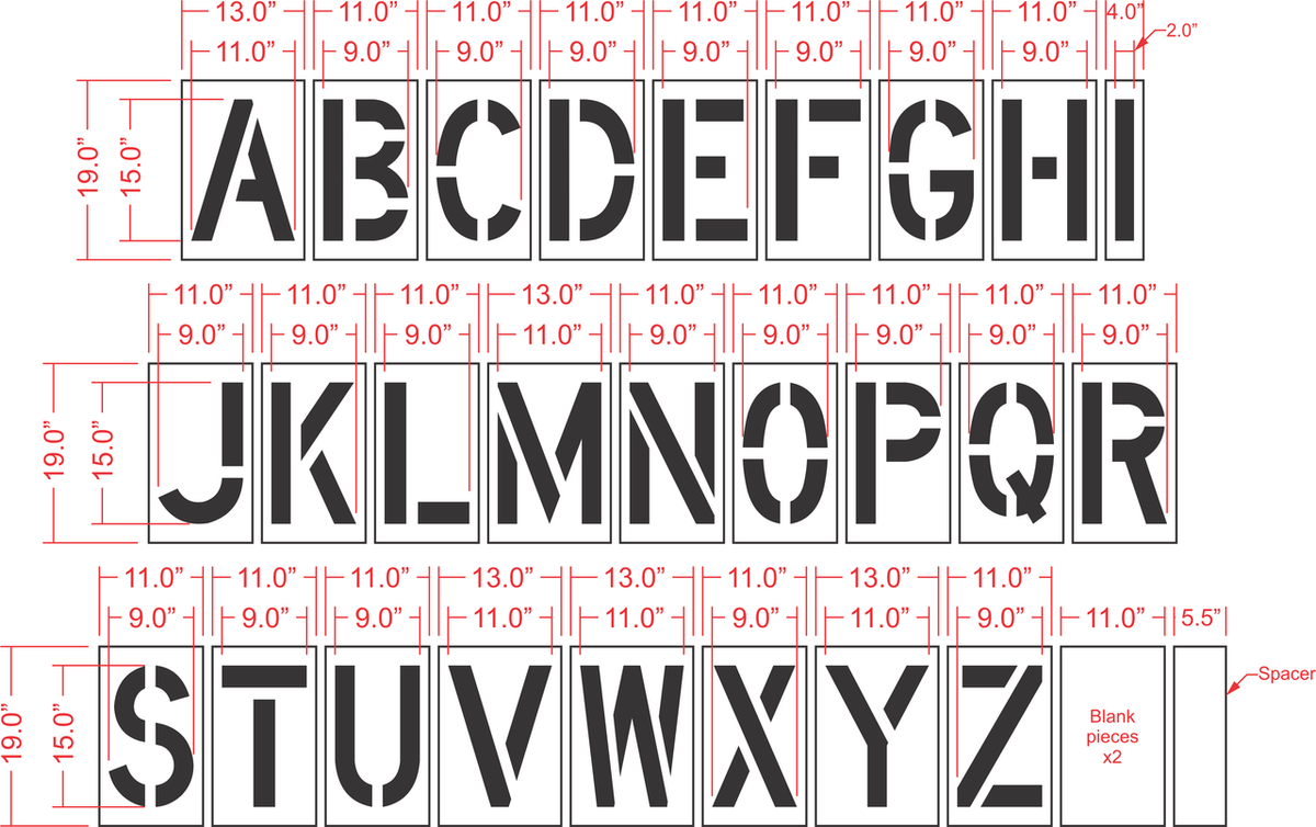 15" Alphabet Kit Stencil