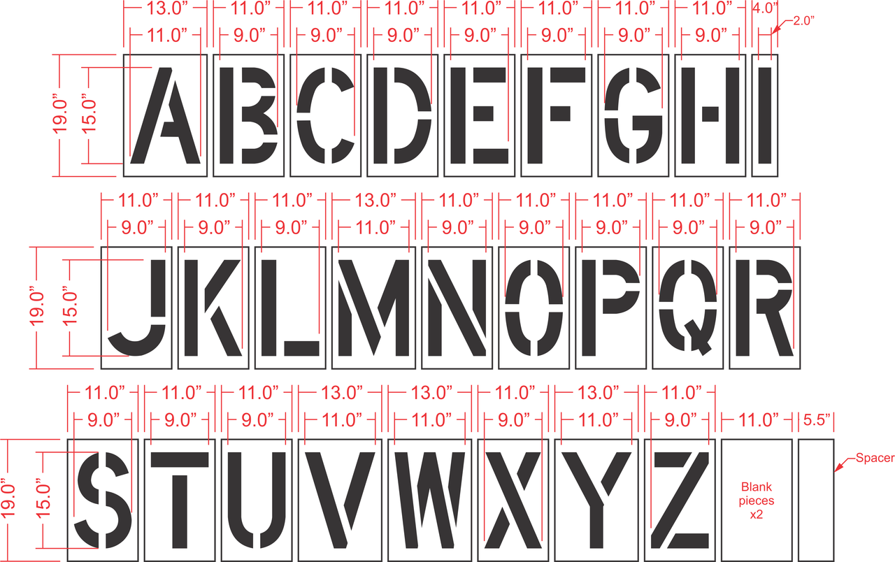 15" Alphabet Kit Stencil