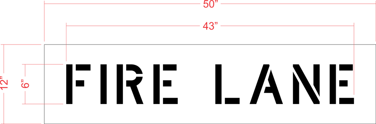 6" FIRE LANE Stencil