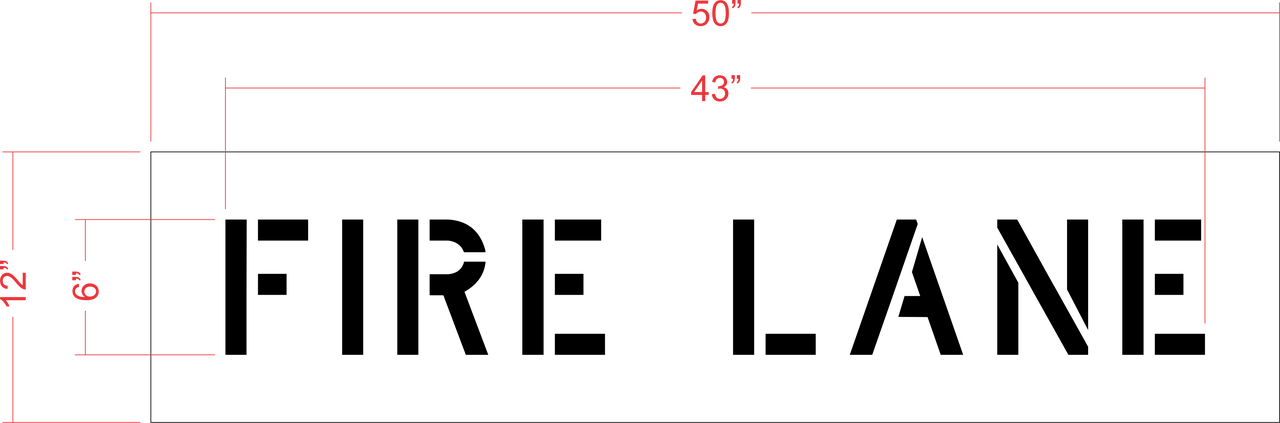 6" FIRE LANE Stencil